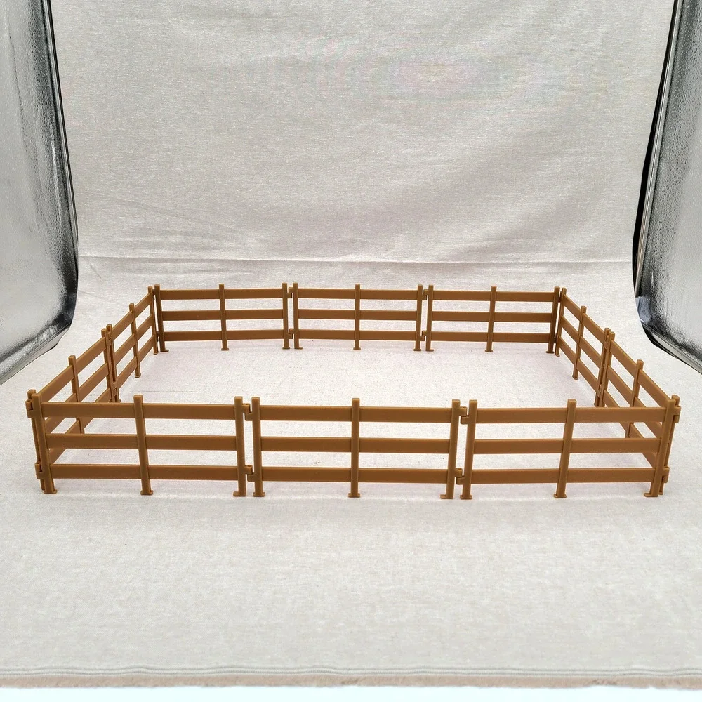 Breyer Horse Corral Fence Panels 10 Brown Connecting Toy Accessories Plastic